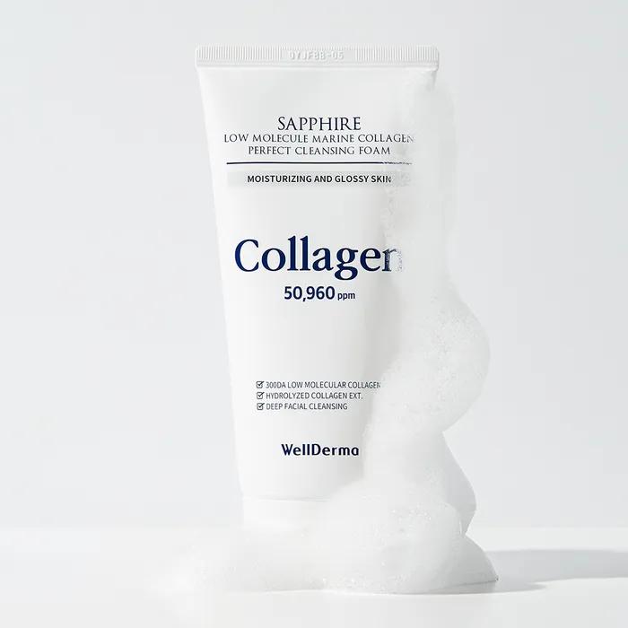 Moist and firm_Wellderma Sapphire low molecular marine collagen perfect cleansing foam