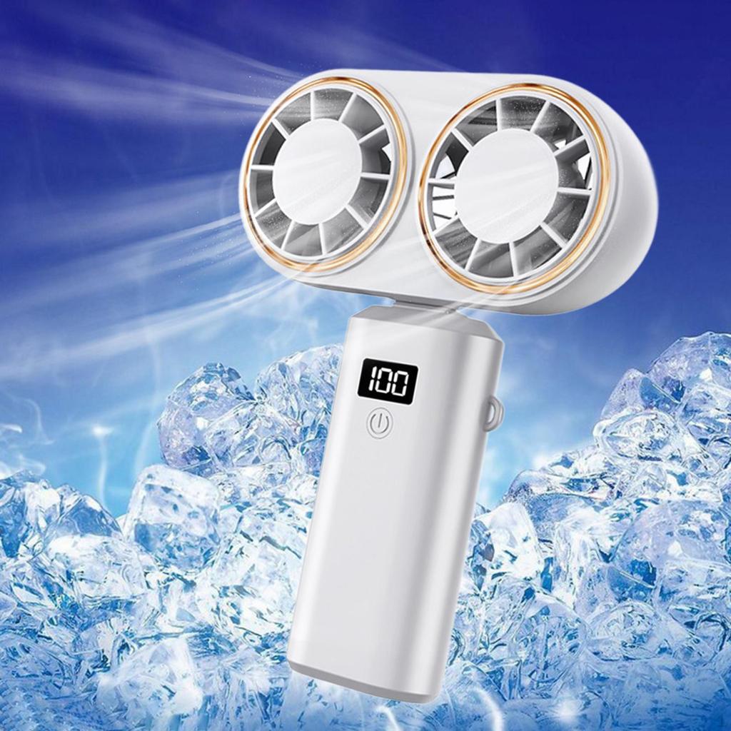 Fan Outdoor Camping Double Heads Versatile Handheld Cooling Desk for Office Patio