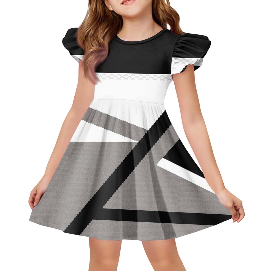 Vestito estivo da principessa per bambina - Vestito a T-shirt a linea ad A Giorno di Pasqua