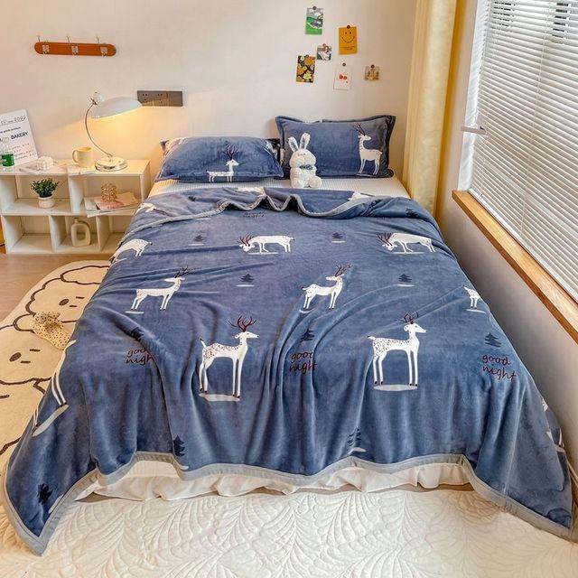 King Queen Size Soft Smooth Coral Fleece Velvet Bed Flat Sheet Winter Warm Thicken Flannel Blanket Not Including Pillowcase