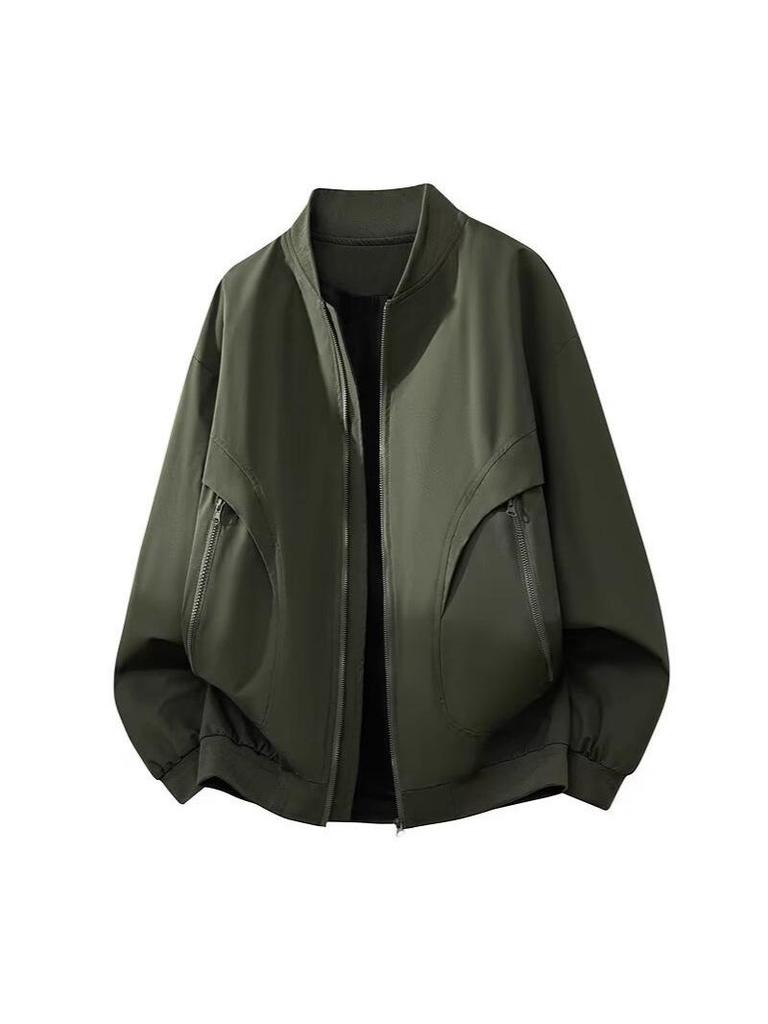 Trendy Men's Retro Heavyweight Casual Workwear Baseball Jacket