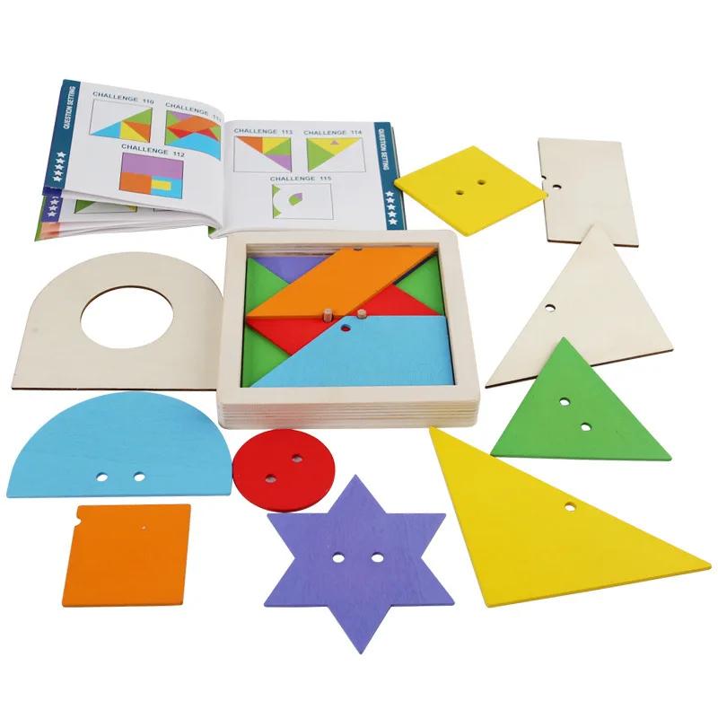 

Kids Geometric Tangram Jigsaw Puzzle Brain Game Montessori Creative Toy Logical Thinking Challenge Intellectual Educational Toys