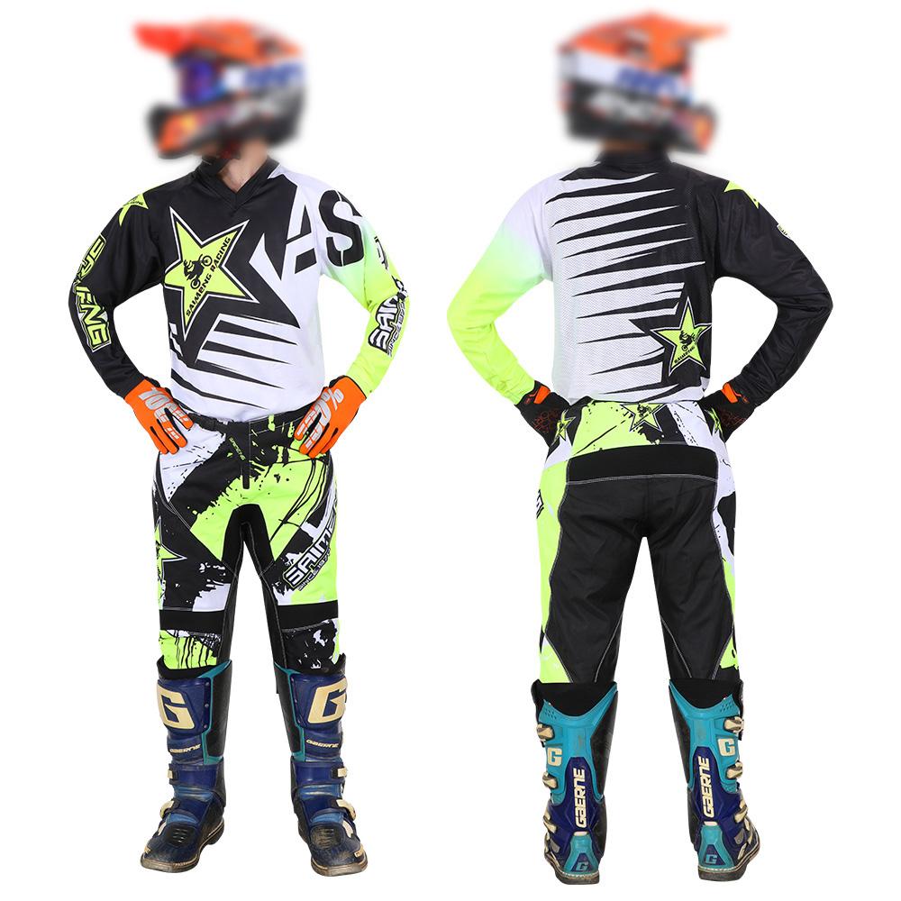 Ensemble Motocross Enfant Maillot et Pantalon Moto Vêtements Enfants Grand Garçon Fille Ensemble Équipement MX Jeunes Combinaison de Course