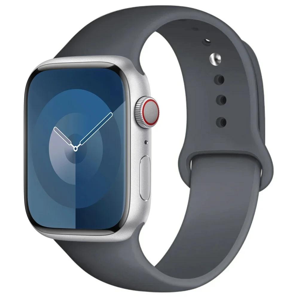 Silicone Strap For Apple Watch band 45mm 44mm 41mm 42mm 40mm 49mm 38mm correa bracelet iWatch series 9 8 5 4 3 8 6 SE 7 Ultra 2