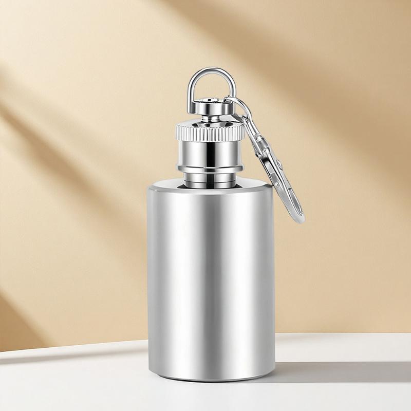 Mini 1Oz Stainless Steel Hip Flask Pocket Key Chain Lightweight Durable Steel Flagon