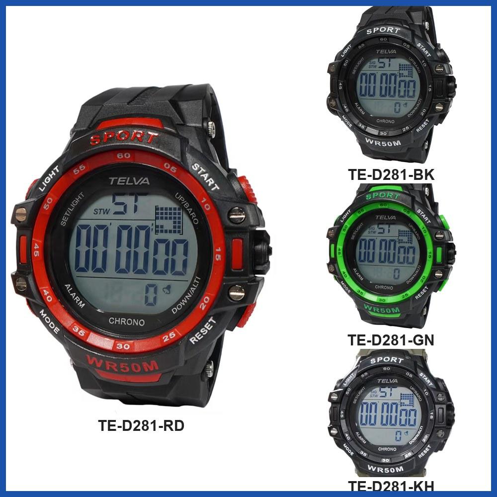 CREPHA TE-D281 Unisex Wrist Watch TE-D281-RD TE-D281-BK TE-D281-GN TE-D281-KH Gift Casual Business Sports Student