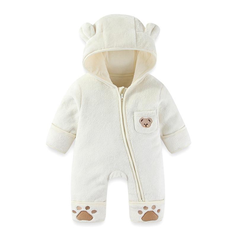 Infant Baby Winter Warm Romper Hooded Bodysuit