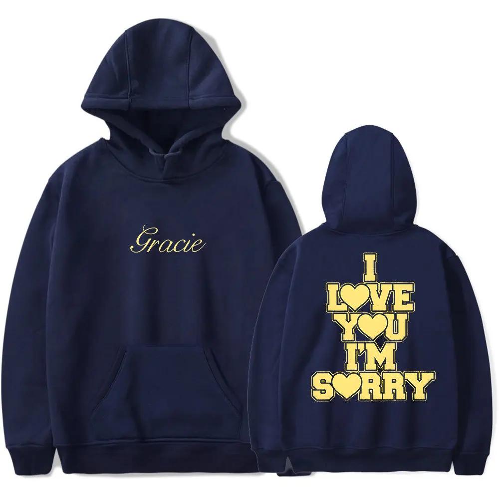 I love you I'm sorry Printed autumn and winter hoodies sports men's and women's long sleeved fashionable warm hoodies