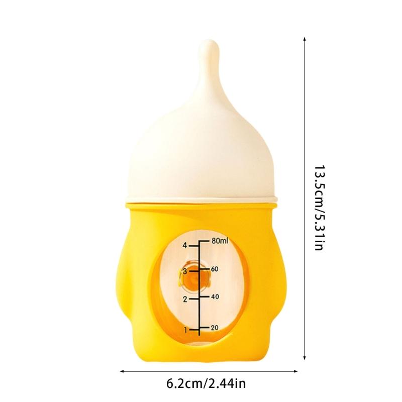 Practical Animal Feeding Bottle with Clear Scale and Silicone Nipples Accessory for Newborns Kittens Puppies 80ml