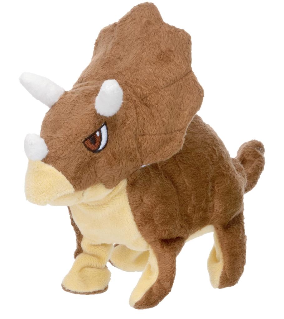 Iwaya First Dinosaur ST Mark Certified Plush Toy for Ages 3 and Up (Tricera) Battery-Operated
