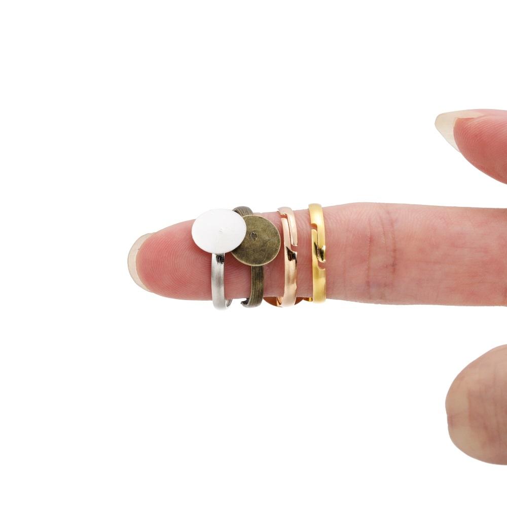 20-40Pcs/lot 7-10mm Metal Adjustable Blank Rings Setting For DIY Handmade Ring Jewelry Making Finding Supplies Accessories