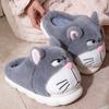New Creative Angry Kitten Slippers Men's Winter Fluffy Fur Slides Shoes for Home Man Indoor Flip Flops Unisex Warm House Slipper