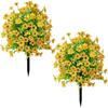 2Pcs 23.62 in Artificial Flower with Ground Stake Faux Flower Garden Stakes Easy Install for Porch Patio Balcony Planter Yard