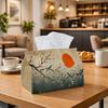 1pc Ukiyo-e Cherry Blossom Tissue Box | Multi-functional Napkin Dispenser, Two Sizes Available Suitable for Home, Parties, Car Decoration Ink Wash Red
