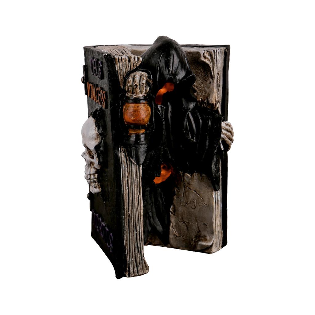Halloween Resin Ghost Book Model Decoration Skull Fake Book Shelf Decor Halloween Skull Book Gothic for Home Party Festival Gift