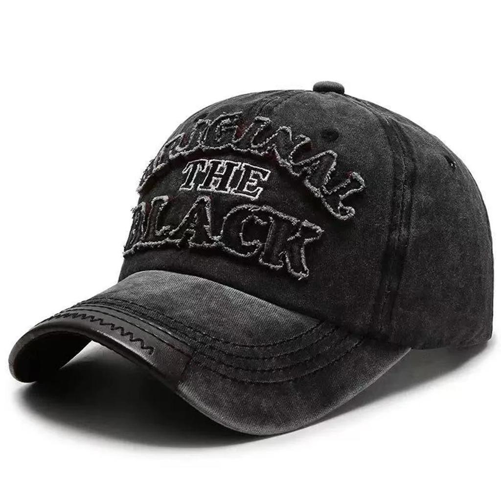 Unisex The BLACK Water Wash Embroidery Baseball Caps Spring Autumn Outdoor Adjustable Casual Hats Sunscreen Hat Sports Cap