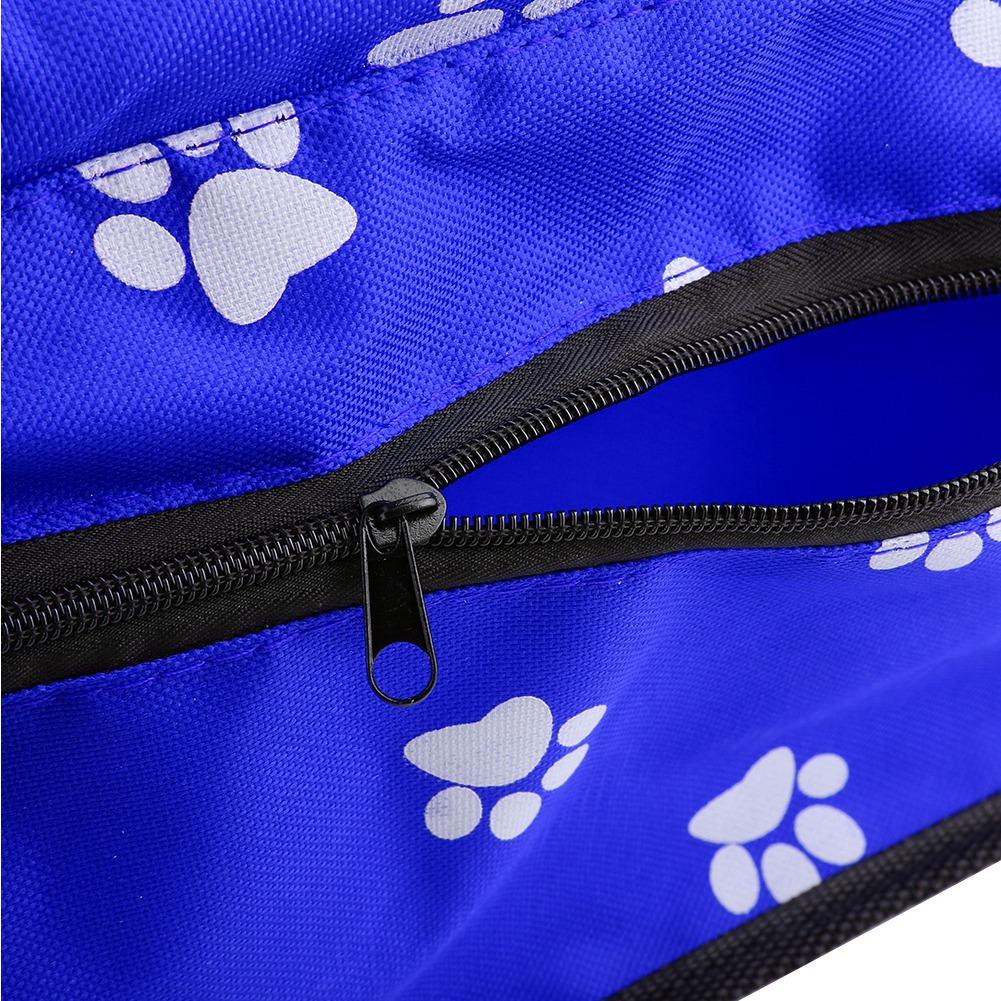 Foldable Car Pet Dog Seat Cover Oxford Fabric Pet Carrier Mesh Basket Blue