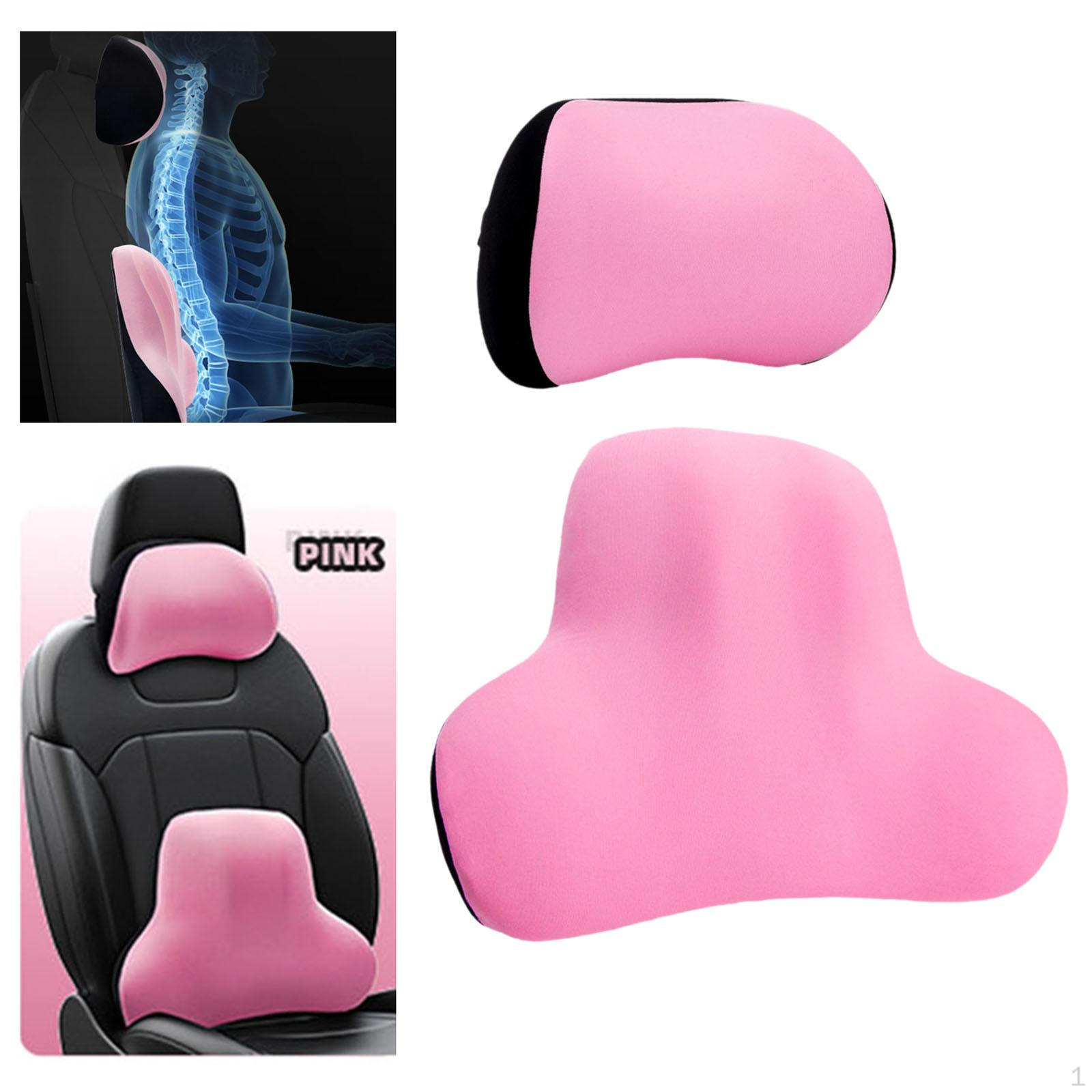 

Дышащая подушка для поддержки поясницы и подголовник для игровых кресел розовый