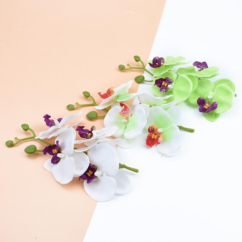 4Pcs/Bundle Home Decoration Accessories Decorative Flowers Wreaths Silk Butterfly Orchid Vases Home Diy Decor Artificial Flowers