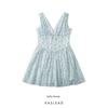Kaslead New Arrival Women's Clothing Fashion Style Fashion Simple Mesh Stitching Printing Dress