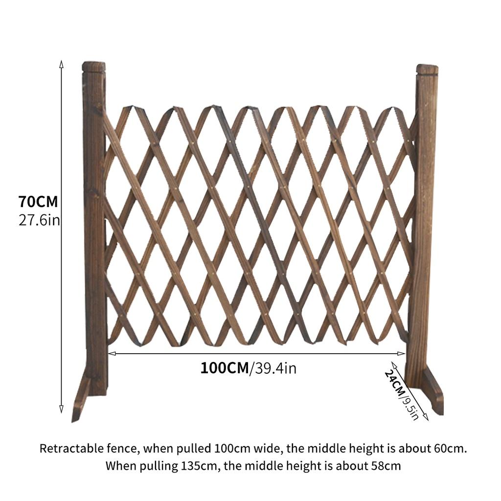Ekspanderende Hagevegggjerde i Tre Planteklatrestativ Skjerm Dekorativt Hagegjerde for Gårdshage 100*70*24CM