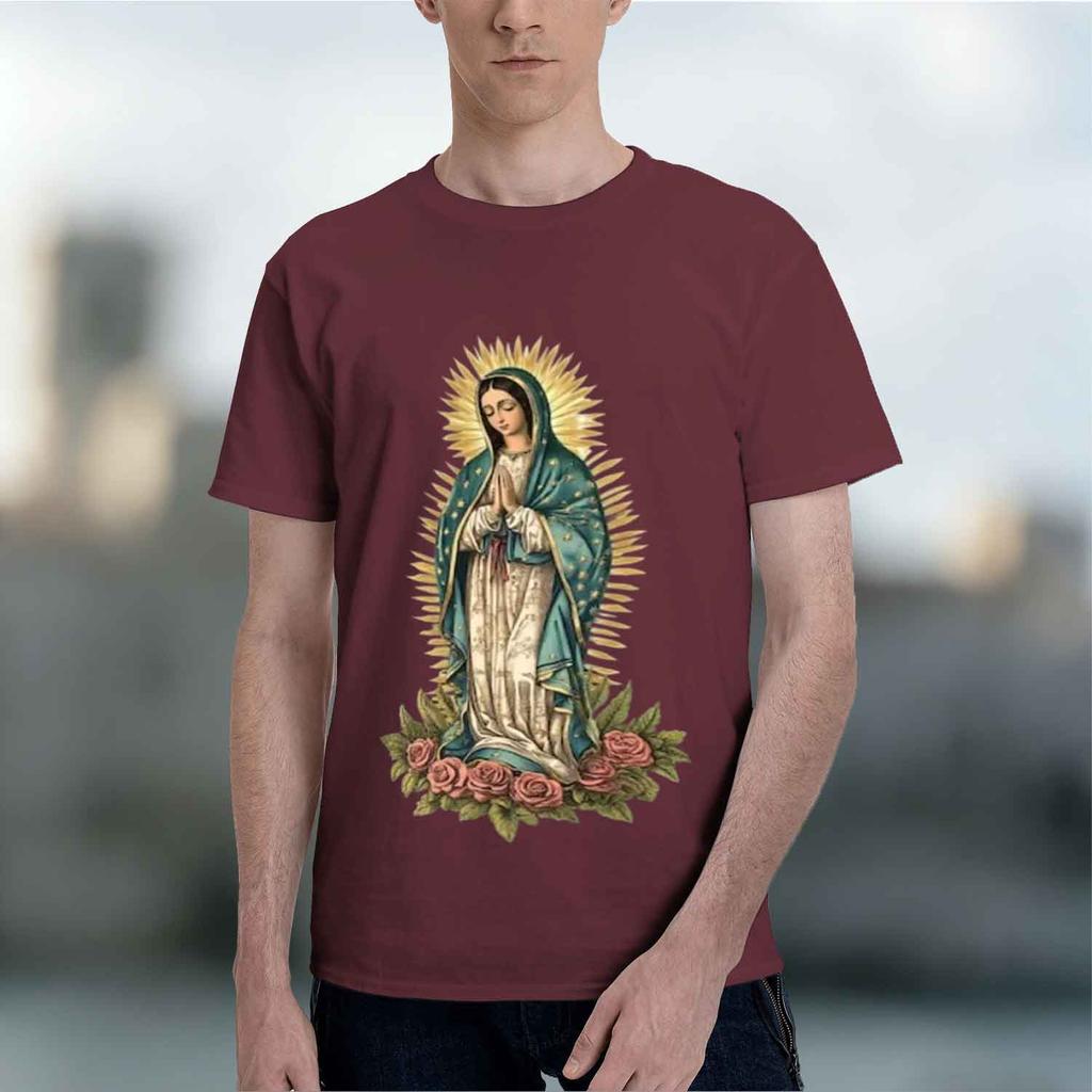 Religious Unisexs Tshirt Virgin Mary With S And Design For Faithful Wearers Spring And Summer Gift For Religious Lovers 2026 New
