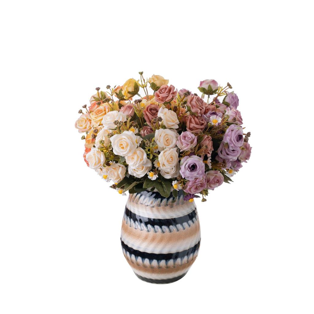 Zhuang Zhou Retro Rose Bunch INS Style Artificial Flowers for Home & Wedding Decor