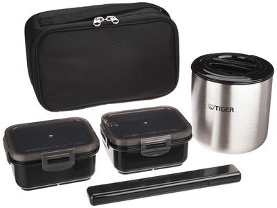 Lancheira Térmica de Aço Tiger Aproximadamente 2,3 Xícaras com Bolsa Preta LWY-E461-K Tiger
