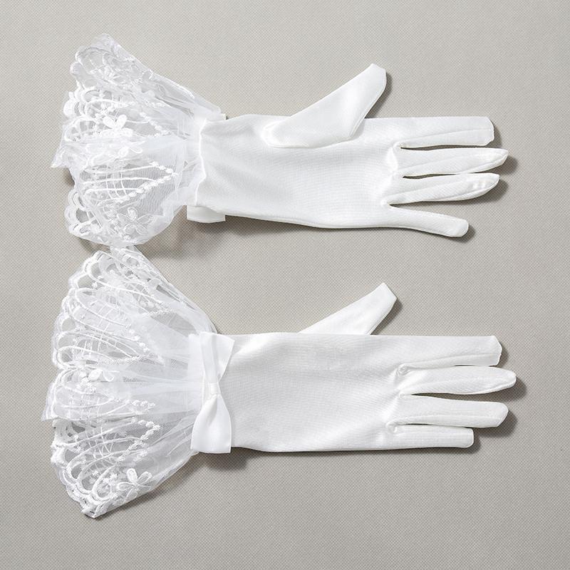

Высококачественные белые короткие кружевные полые тюлевые перчатки на все пальцы, женские свадебные платья, аксессуары для вечеринок