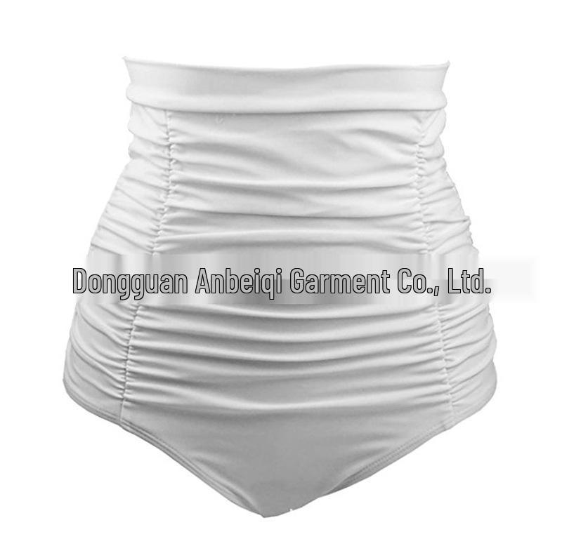 

Европейские и американские женские высокоэластичные плиссированные плавки-треугольники с высокой талией 3XL белый