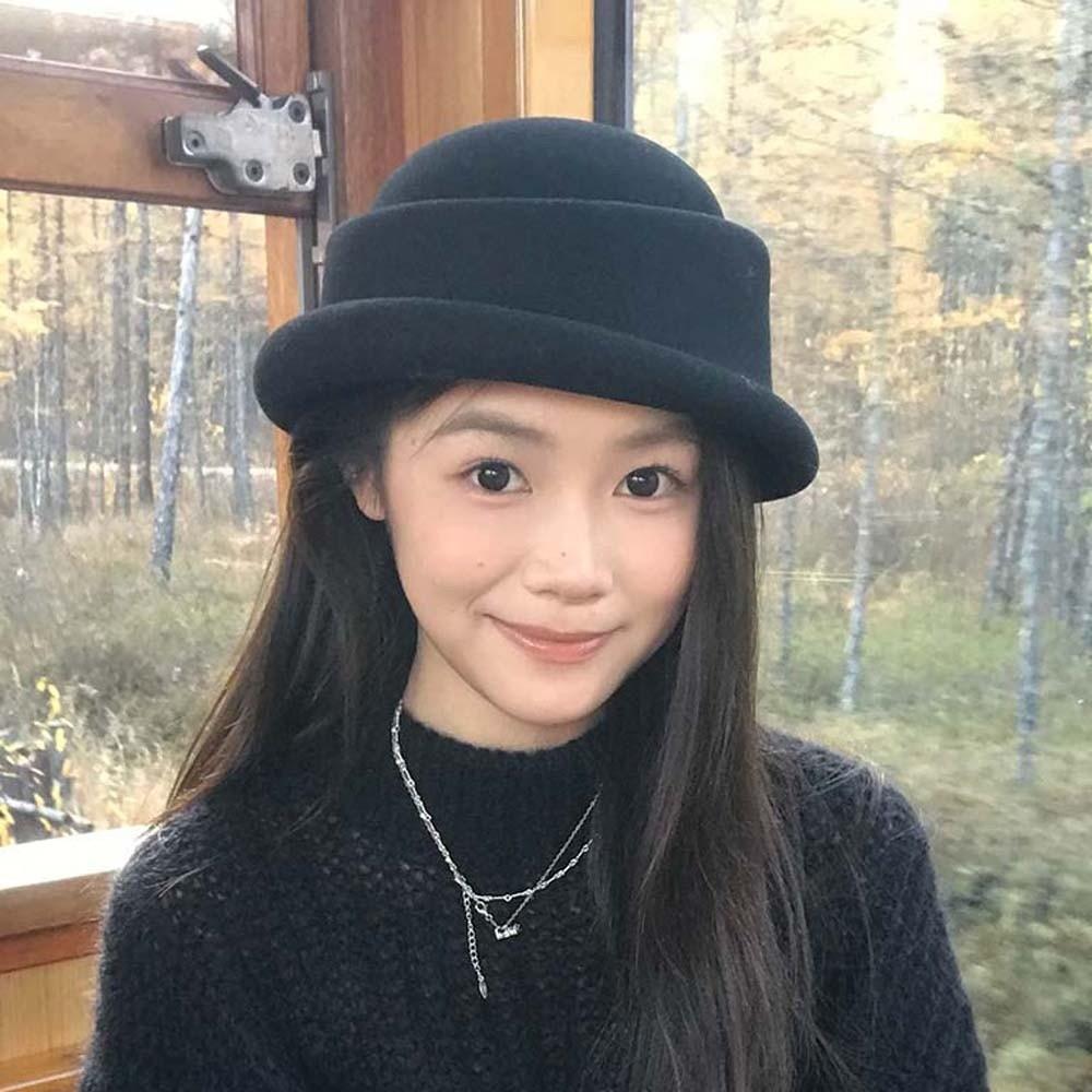 Versatile Woolen Rolled Edge Cap Beret Woolen Formal Hat Princess Hat British Top Hat  Banquet