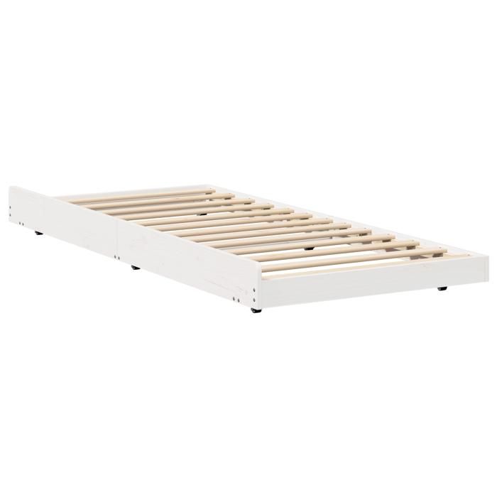 VidaXL Cadre de lit Blanc Bois de pin 75 x 190 cm Pliable Cadre de lit 873431