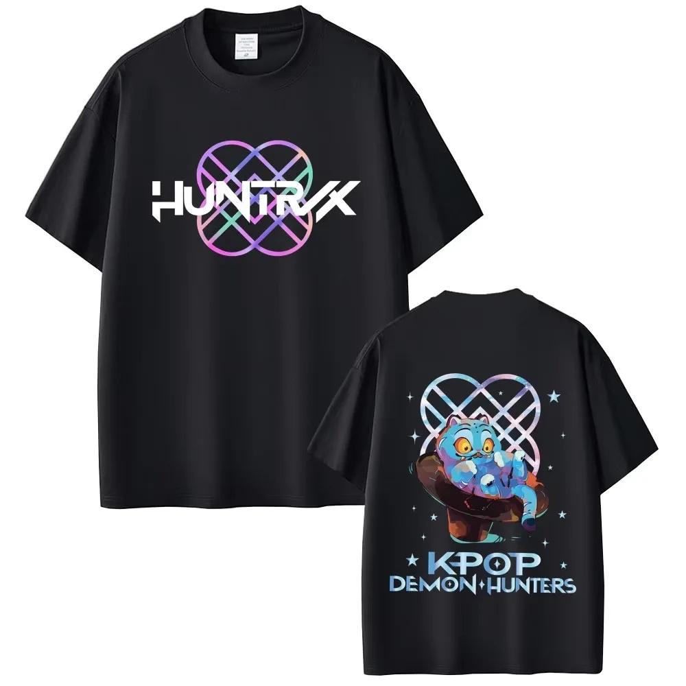 LUXEON Loose Fit Crew Neck Short Sleeve T-Shirt Casual Comfortable Polyester K Pop Demon Hunters Hunter of Demons Round Neck Top