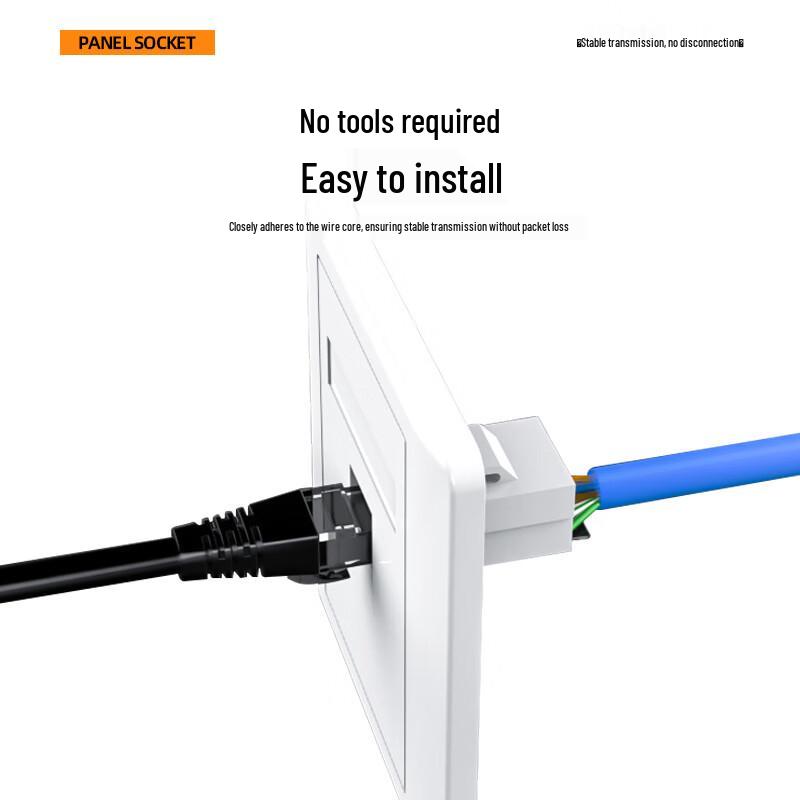 Cat6 Tool-Free Network & Telephone Wall Plate Module