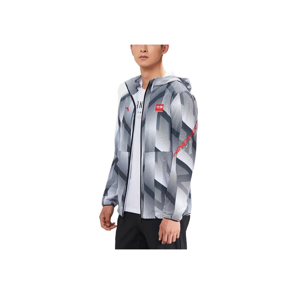 Anta Comprehensive Training Series Logo Print Hoodie Zip-Up Long Sleeve Jacket Men Outerwear Multicolor 152237607-3