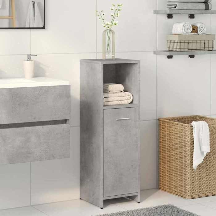 VidaXL Bathroom Cabinet Concrete Grey 30x30x95 Cm Chipboard, Bathroom Storage Cabinet, Bath Cabinet, 856032