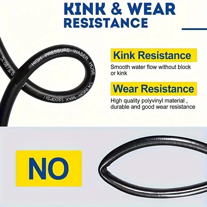 High Pressure Washer Hose with Steel Wire Braid, 314.96/560.55 Inch Quick Connect and Release Water Hose Tube, M22/M14*1.5, Comp