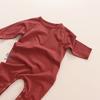 2025 Autumn Korean Baby Solid Color Long Sleeve Bodysuit Romper with Newborn Diaper Cover