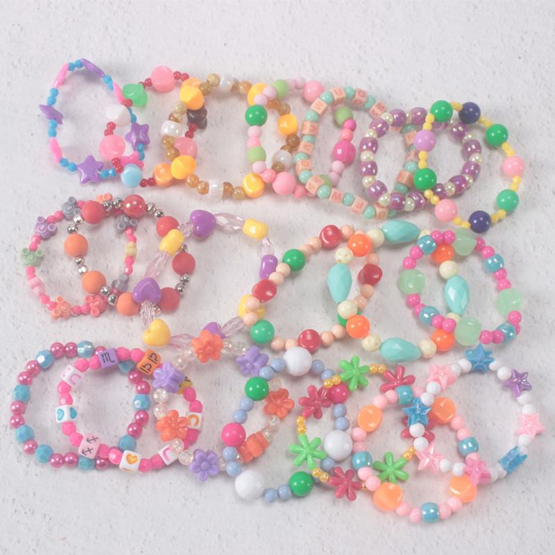 Children's Cute Acrylic Bead Bracelet - Colorful Handmade Pearl Design, Perfect Gift for Girls
