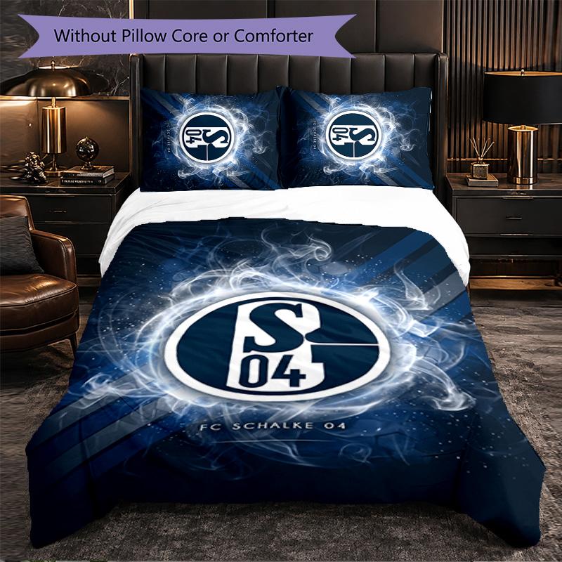 Biancheria da letto a tema Schalke 04 Set 3 Pezzi Copripiumino Biancheria da letto Decorativa per Camera da Teen Decorazione per la Casa