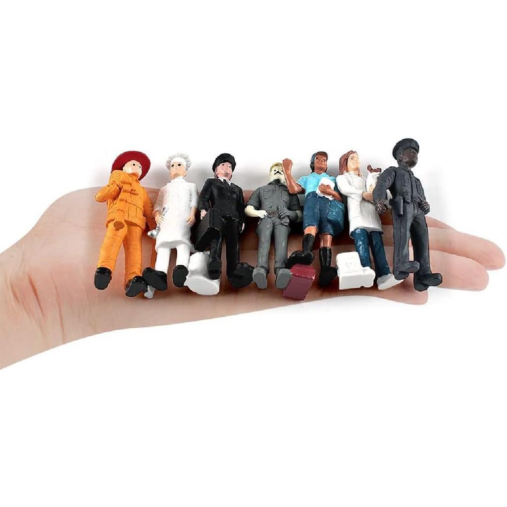 Mini People Figurines Dollhouse Miniature Figures Plastic People Simulated People Figurines Sand Table Figurines Mini Character Models 1set Officer