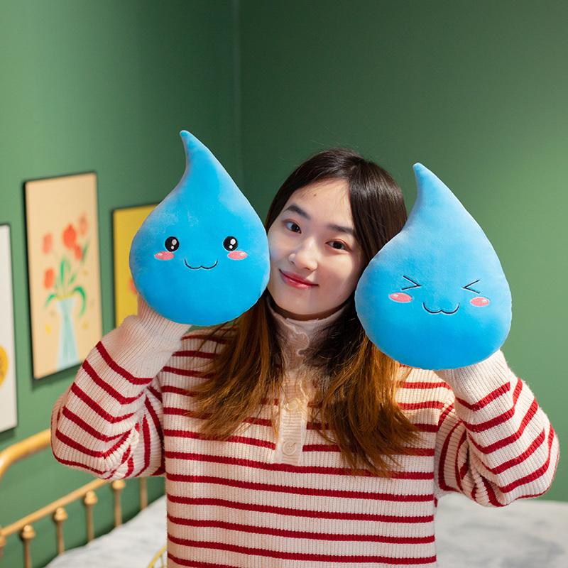 NewCreative Cartoon Simulation Water Drop Plush Pillow Cute Stuffed Plushies Doll Anime Game Soft Kids Toys for Girls Home Decor