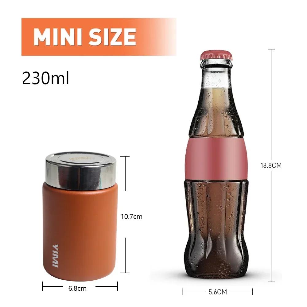 Mini Vacuum Insulated Thermos Coffee Cup, 316 Stainless Steel 230ml Leak-Proof Water Bottle for Travel, Camping, Office