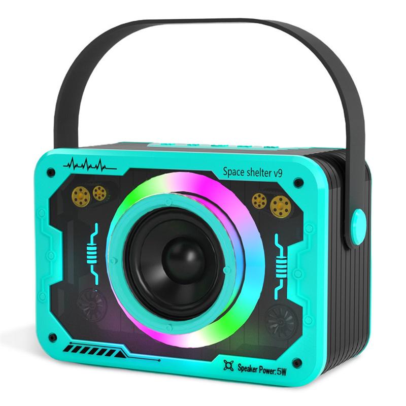 Transparent Mecha Rgb Light Bluetooth Speaker, All-In-One Portable Speaker With Disco Lights, Supports Aux/Usb/Tf For Home Party