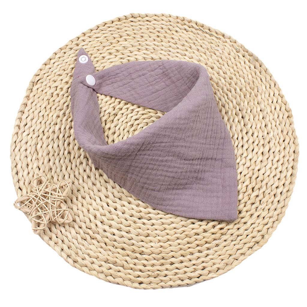 

Треугольный шарф из тонкой детской марли, двухслойная пуговица на кнопках, нагрудник для новорожденных, детское полотенце для слюны 42x29cm фиолетовый