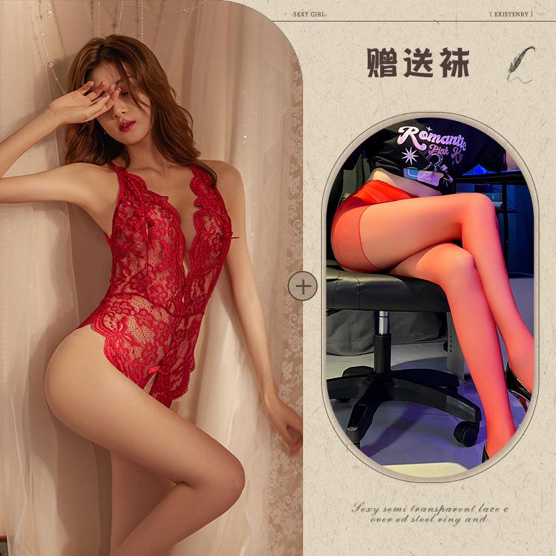 Night listening incense lingerie sexy onesie wholesale hot free lace uniform perspective temptation one piece hair