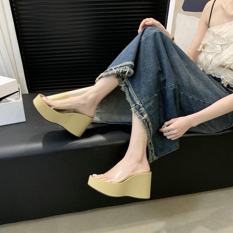 Summer open-toed casual shoes platform women's cool slippers version beach shoes one-word