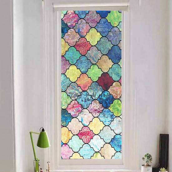 Folia Prywatnościowa na Okno 3D Dekoracyjna Matowa Statyczna Adhezja Usuwalna Wielokrotnego Użytku Dom Biuro Łazienka Blokująca Promieniowanie UV Naklejka na Szkło Pokrycie