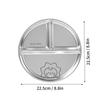 WORTHBUY Round Dinner Plate With Compartments 304 Stainless Steel Divided Dinner Dish Fruit Salad Food Plates Kitchen Tableware