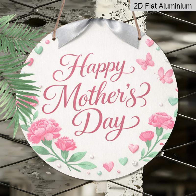 2D Flat, Aluminum Metal Sign Mother's Day Commemorative Plaque - an Elegant And Heartfelt Gift with "for Mom" Inscription, 20X20Cm(7.87Inch) Desktop
